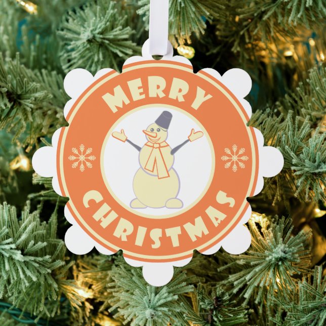 Frohe Weihnachten glückliche Snowman berühmten Kaf Ornament Karte (Insitu (Baum))
