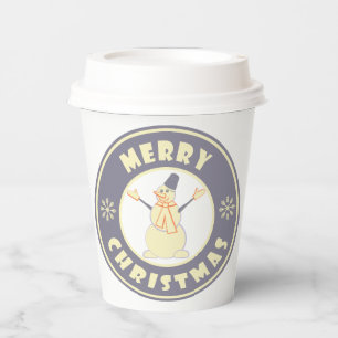 Frohe Weihnachten glückliche Snowman berühmten Kaf Pappbecher