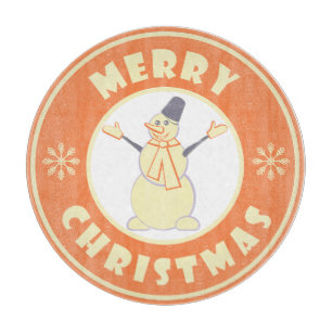 Frohe Weihnachten glückliche Snowman berühmten Kaf Schneidebrett