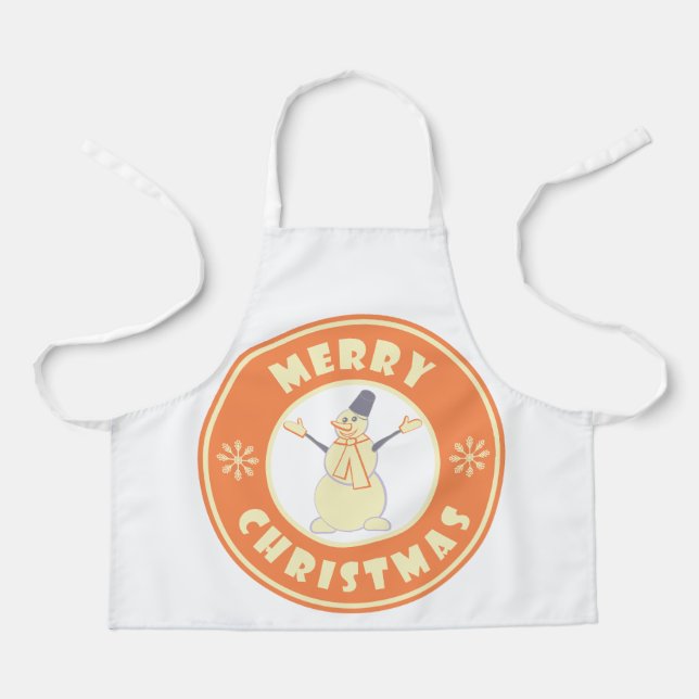 Frohe Weihnachten glückliche Snowman berühmten Kaf Schürze (Vorderseite)