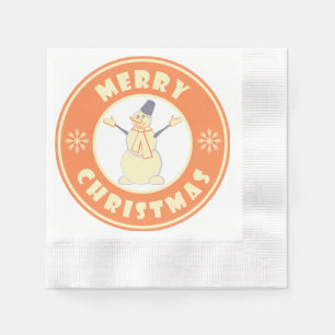 Frohe Weihnachten glückliche Snowman berühmten Kaf Serviette