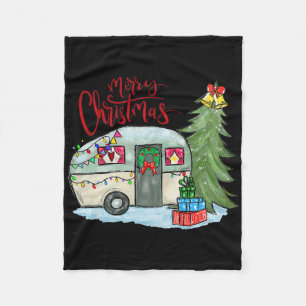 Frohe Weihnachten Glücklicher Camper Spaß Camping Fleecedecke