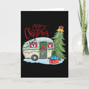 Frohe Weihnachten Glücklicher Camper Spaß Camping Karte