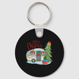 Frohe Weihnachten Glücklicher Camper Spaß Camping Schlüsselanhänger