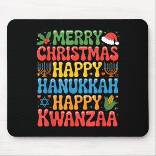Frohe Weihnachten Glückliches Chanukka Kwanzaa Zit Mousepad