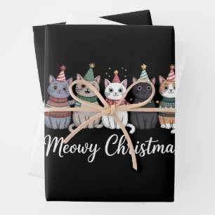 Frohe Weihnachten glückliches Katzenjahr Katzenlie Geschenkpapier Set
