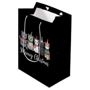 Frohe Weihnachten glückliches Katzenjahr Katzenlie Mittlere Geschenktüte