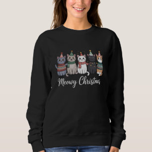 Frohe Weihnachten glückliches Katzenjahr Katzenlie Sweatshirt
