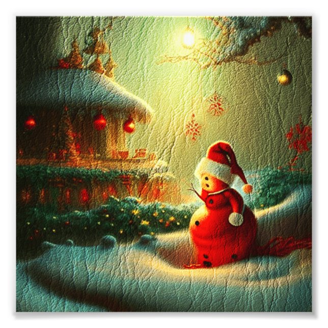 Frohe Weihnachten! Glückliches Neues Jahr! auf Led Fotodruck (Vorne)