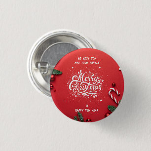 Frohe Weihnachten & glückliches neues Jahr Button