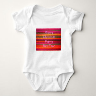 Frohe Weihnachten Glückliches Neues Jahr Farbe  Baby Strampler