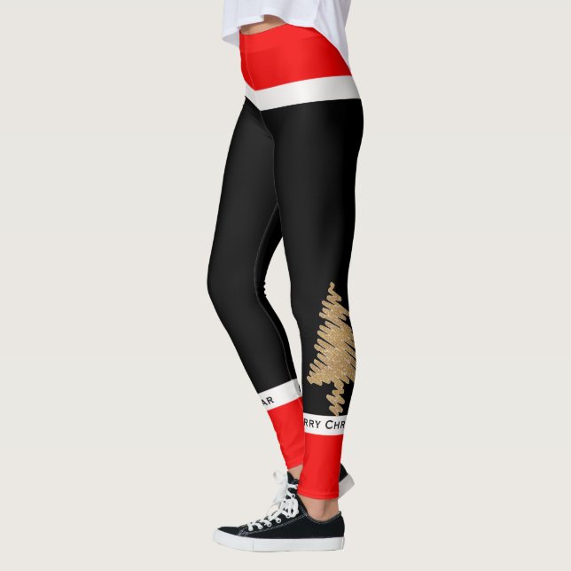 Frohe Weihnachten/glückliches neues Jahr/Goldene B Leggings (Links)