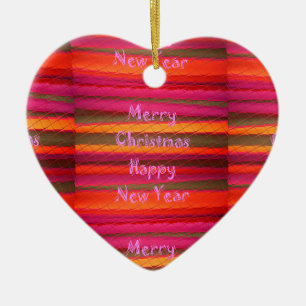 Frohe Weihnachten Glückliches Neues Jahr Leinwand  Keramik Ornament