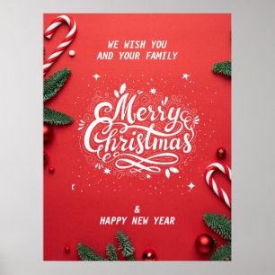 Frohe Weihnachten & glückliches neues Jahr Poster