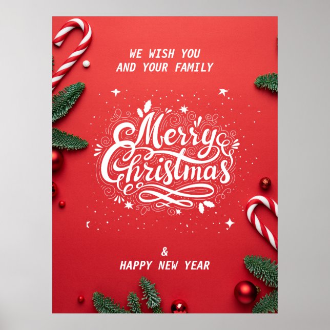 Frohe Weihnachten & glückliches neues Jahr Poster (Vorne)