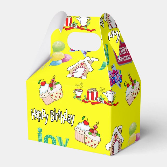 Frohe Weihnachten Glückwunsch Geburtstag Gable Gev Geschenkschachtel (Vorderseite)