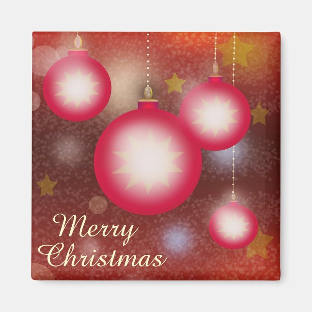 Frohe Weihnachten glühende Ornamente Magnet (Vorne)