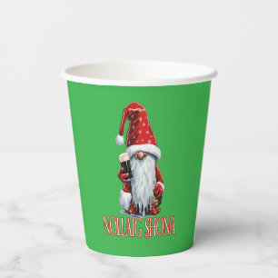Frohe Weihnachten Gnom mit einem Glas Irisches Dry Pappbecher