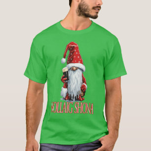 Frohe Weihnachten Gnom mit einem Glas Irisches Dry T-Shirt