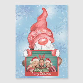 Frohe Weihnachten Gnome Foto Personalisiert Weihna Magnetkarte