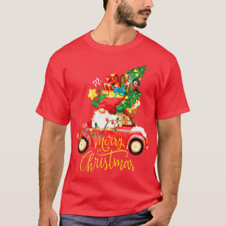 Frohe Weihnachten Gnome Rote Auto T-Shirt