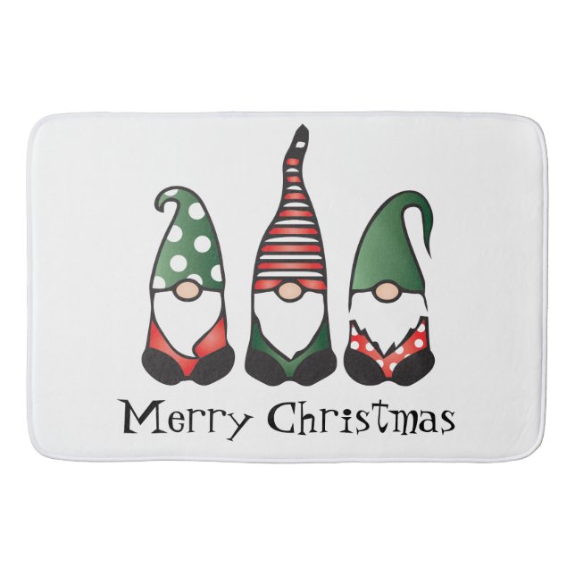 Frohe Weihnachten Gnomes Red Green Badematte (Vorderseite)