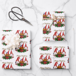 Frohe Weihnachten Gnomes Trendy Adorable Holiday Geschenkpapier Set