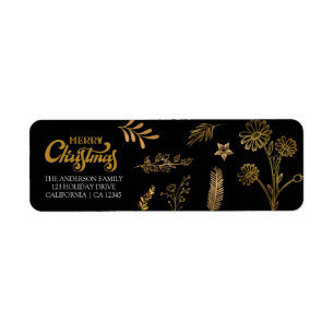 Frohe Weihnachten Gold Arch Black Elegante Adresse