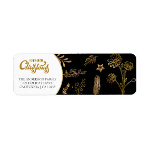 Frohe Weihnachten Gold Arch Schwarz und Weiß Elega