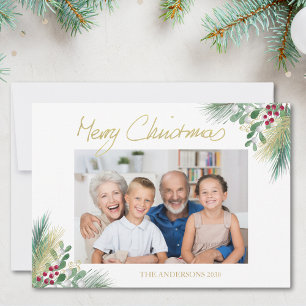 Frohe Weihnachten Gold Berries Foto Weihnachten