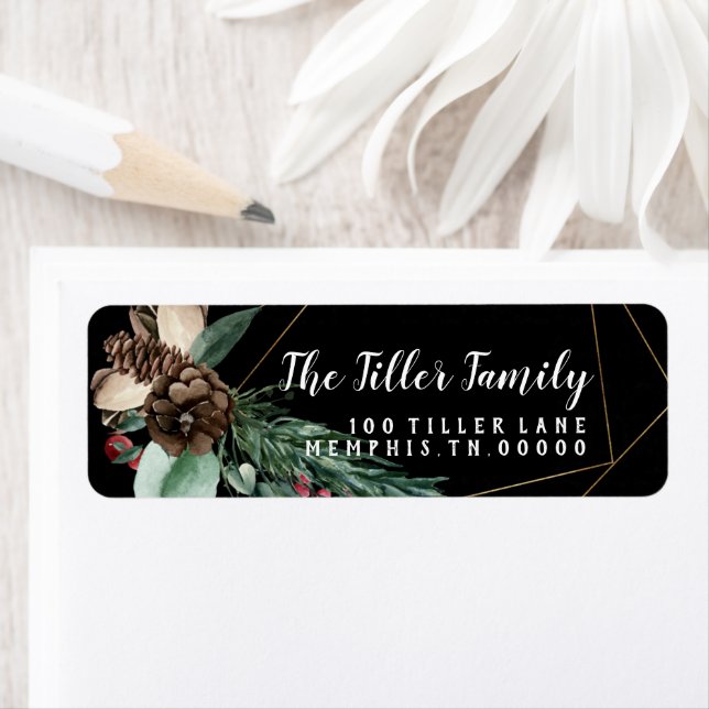 Frohe Weihnachten Gold Blumenrahmen (Insitu)