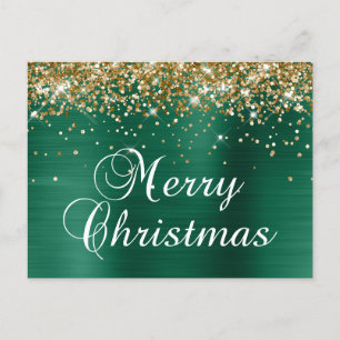 Frohe Weihnachten Gold Glitter Jägergrün Folie