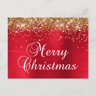 Frohe Weihnachten Gold Glitter Rot Folie
