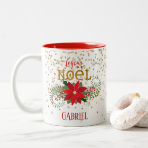 Frohe Weihnachten Gold Glitter Weihnachtsstern Zweifarbige Tasse