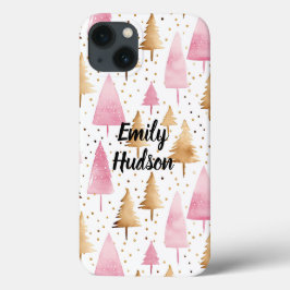Frohe Weihnachten Gold Pink Tree Case-Mate iPhone Hülle