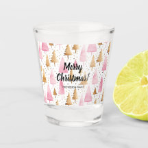 Frohe Weihnachten Gold Pink Tree