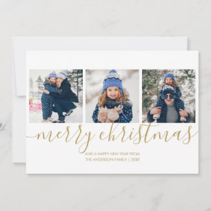 Frohe Weihnachten Gold Schrift 3 Foto Urlaubskarte