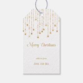 Frohe Weihnachten Gold Sparkle Lights Geschenkanhänger