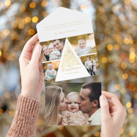 Frohe Weihnachten Gold Swirl Tree 4 Foto Collage