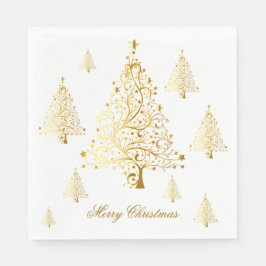 Frohe Weihnachten Gold Weihnachtsbaumen Serviette