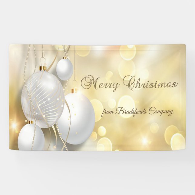 Frohe Weihnachten, Gold Weihnachtsschmuck Banner (Horizontal)