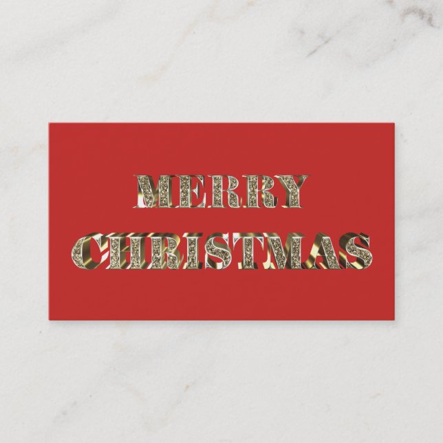 Frohe Weihnachten Golden Glitzer Typografie Red Go Visitenkarte (Vorderseite)