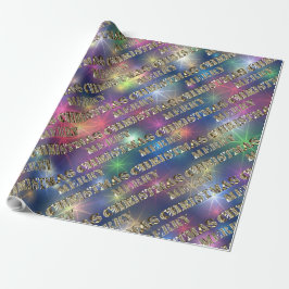Frohe Weihnachten Golden Glitzer Typografy Stars Geschenkpapier