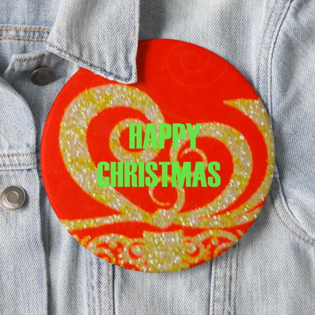 Frohe Weihnachten Golden Red Snow flex Button (Beispiel)