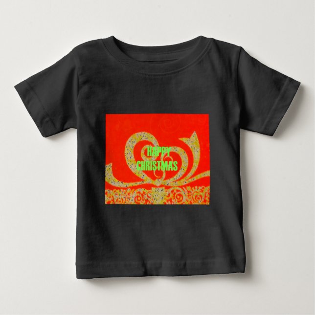 Frohe Weihnachten Golden Red Snowflex.jpg Baby T-shirt (Vorderseite)
