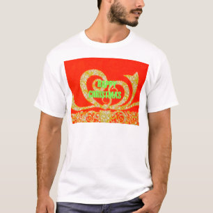 Frohe Weihnachten Golden Red Snowflex.jpg T-Shirt