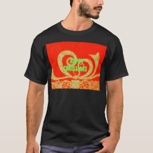 Frohe Weihnachten Golden Red Snowflex.jpg T-Shirt