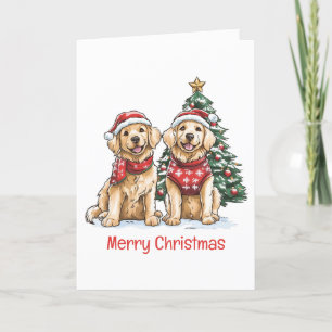 Frohe Weihnachten Golden Retriever Hunde