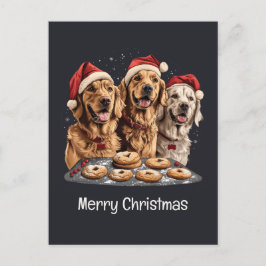 Frohe Weihnachten Golden Retriever Hunde Backen Postkarte