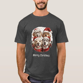 Frohe Weihnachten Golden Retriever Hunde T-Shirt